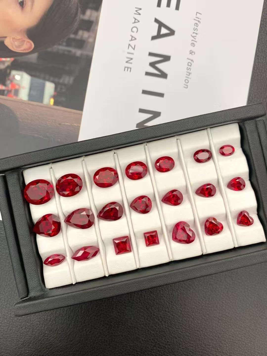 Asscher Cut Lab Grown Ruby Pigeon Blood Red Color Quality Gemstones With AGL Certificate