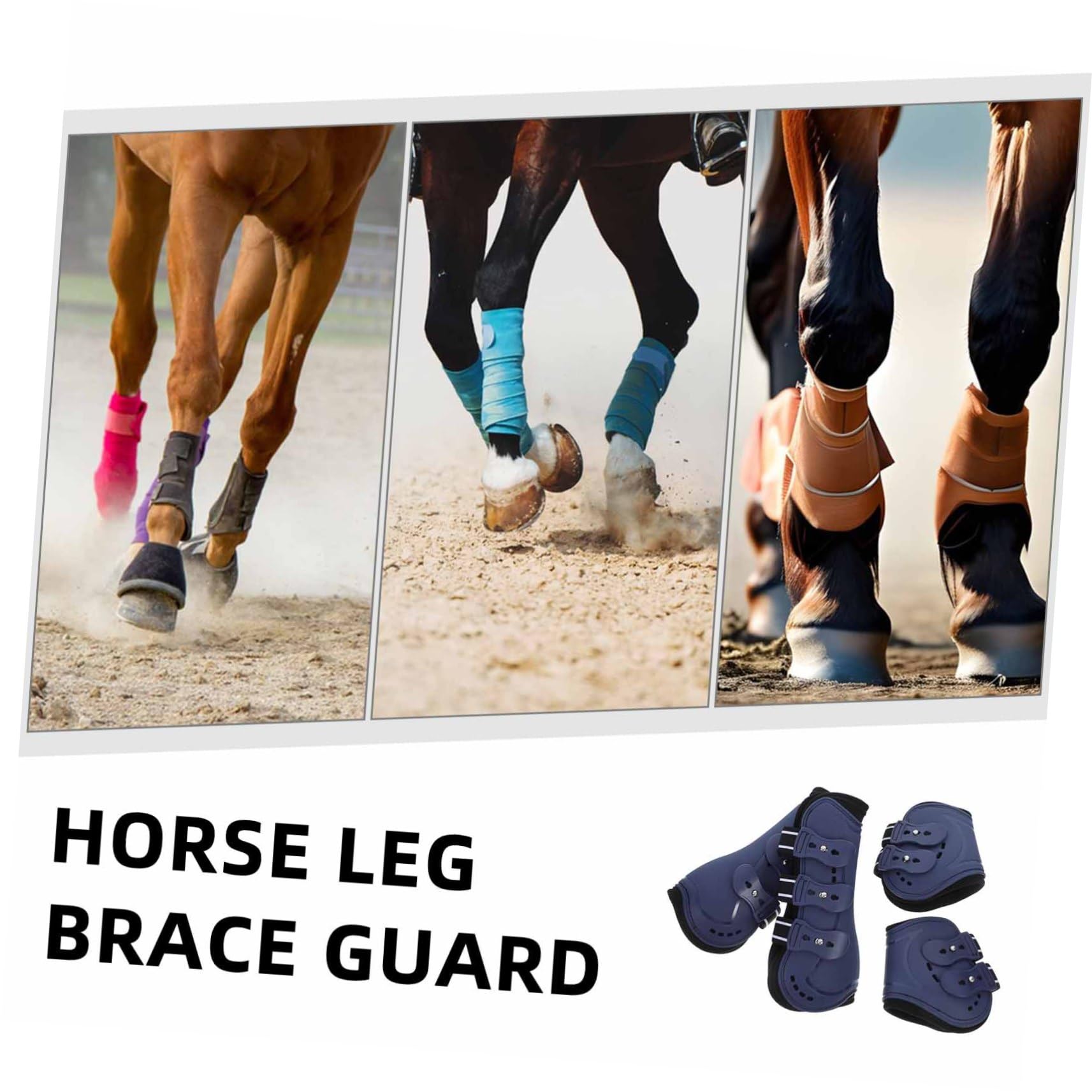 ibasenice 4piezas Botas para Patas De Caballo Protector De Patas De Caballo para y Cuidado Botas De Protección Ecuestre para Tendones Azul Mediano