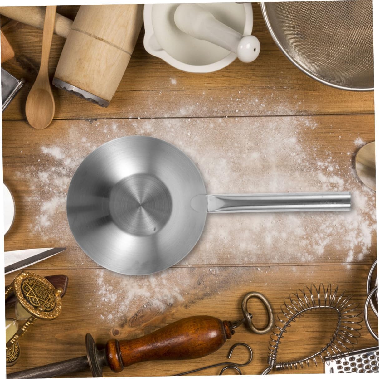 Stainless Steel Water Ladle Long Handle 21cm Water Scoop Spoon for Kitchen and Garden Household Use, Multipurpose Bailer for Cooking and Watering