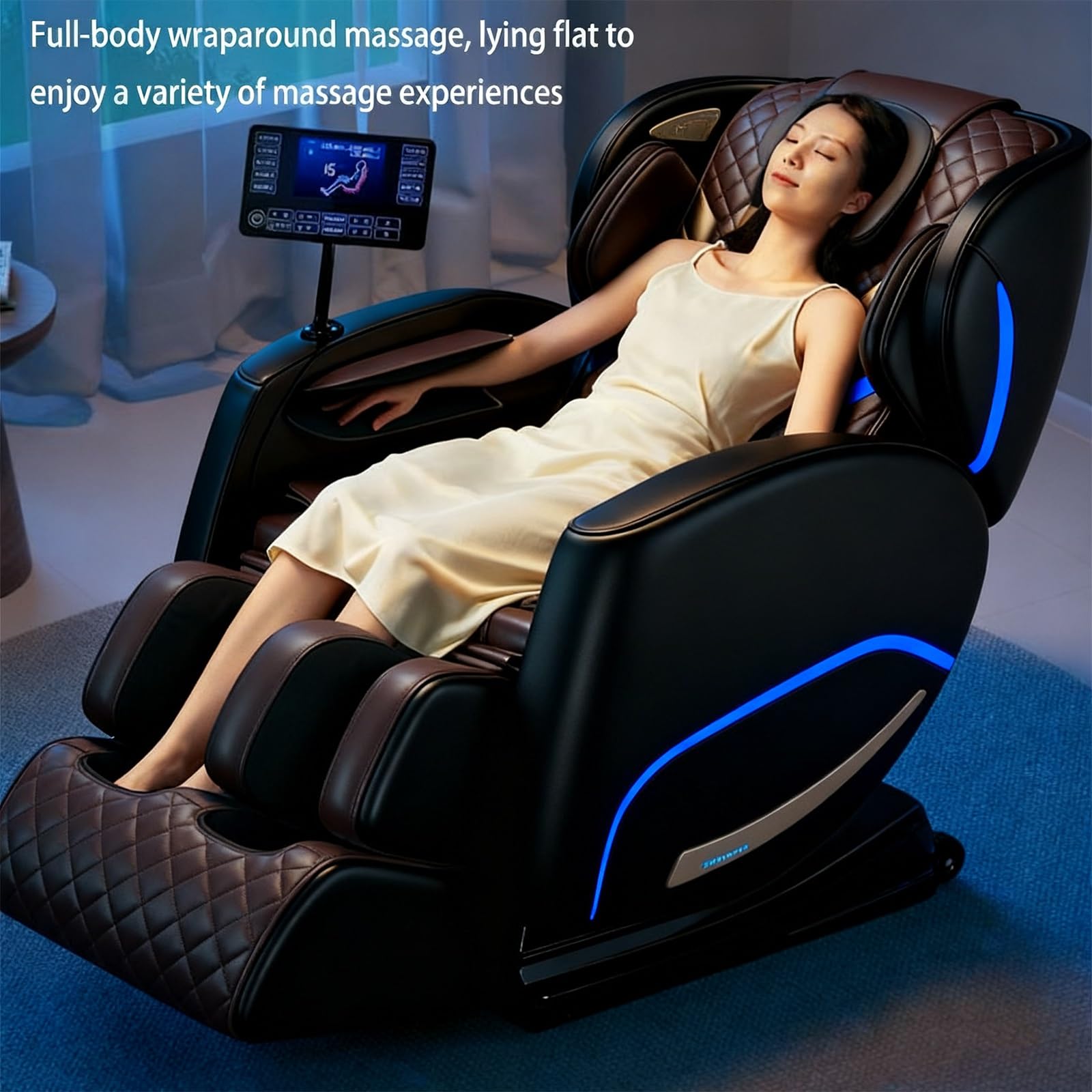 Sillón de Masaje de pies, sillón de relajación de Gravedad Cero airbags de Cuerpo Completo 6 programas automáticos calefacción en Cintura y Cadera sofá de Masaje para el hogar(Gray)