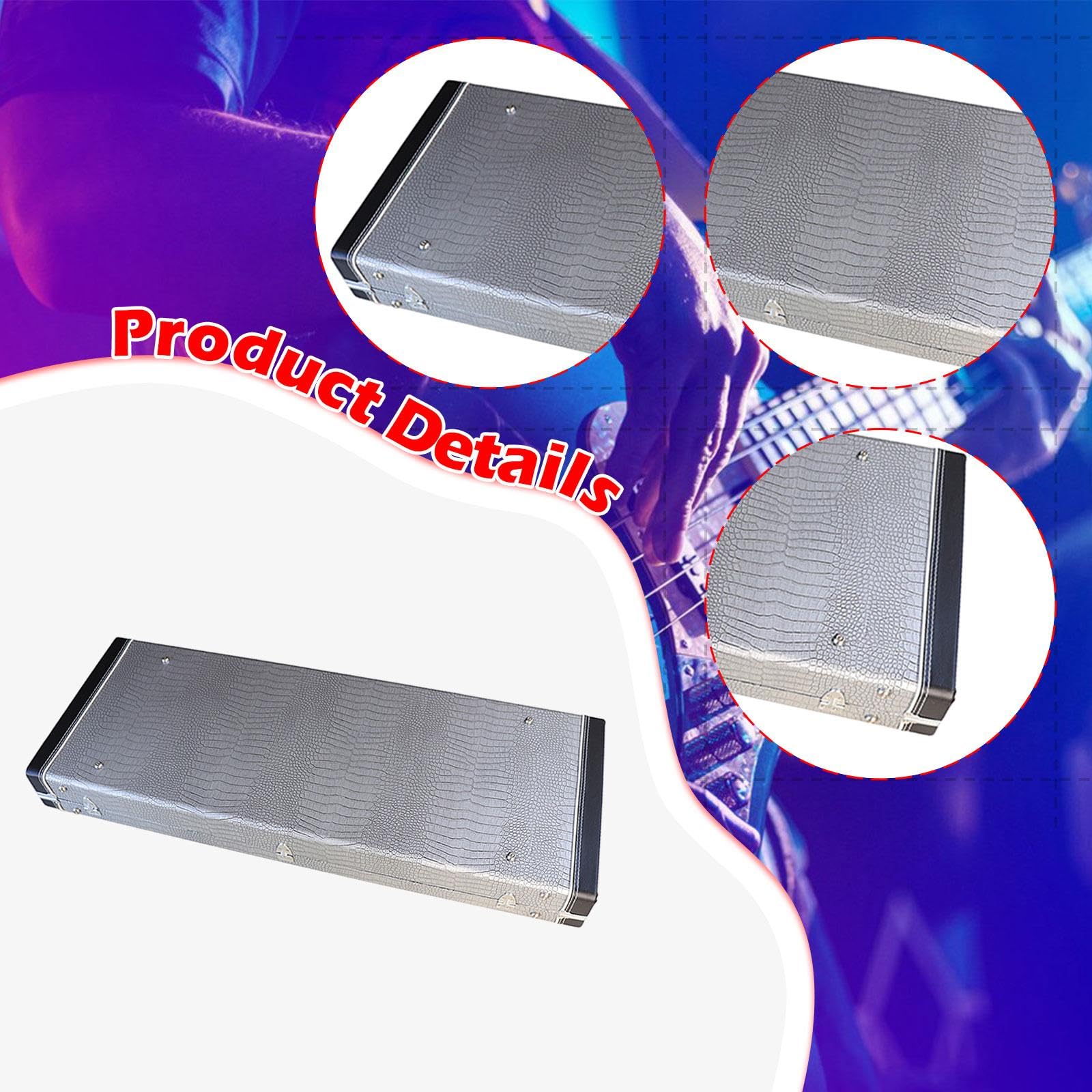 harayaa Funda rígida para bajo eléctrico, diseño rectangular, con protección contra polvo y de cierre seguro.