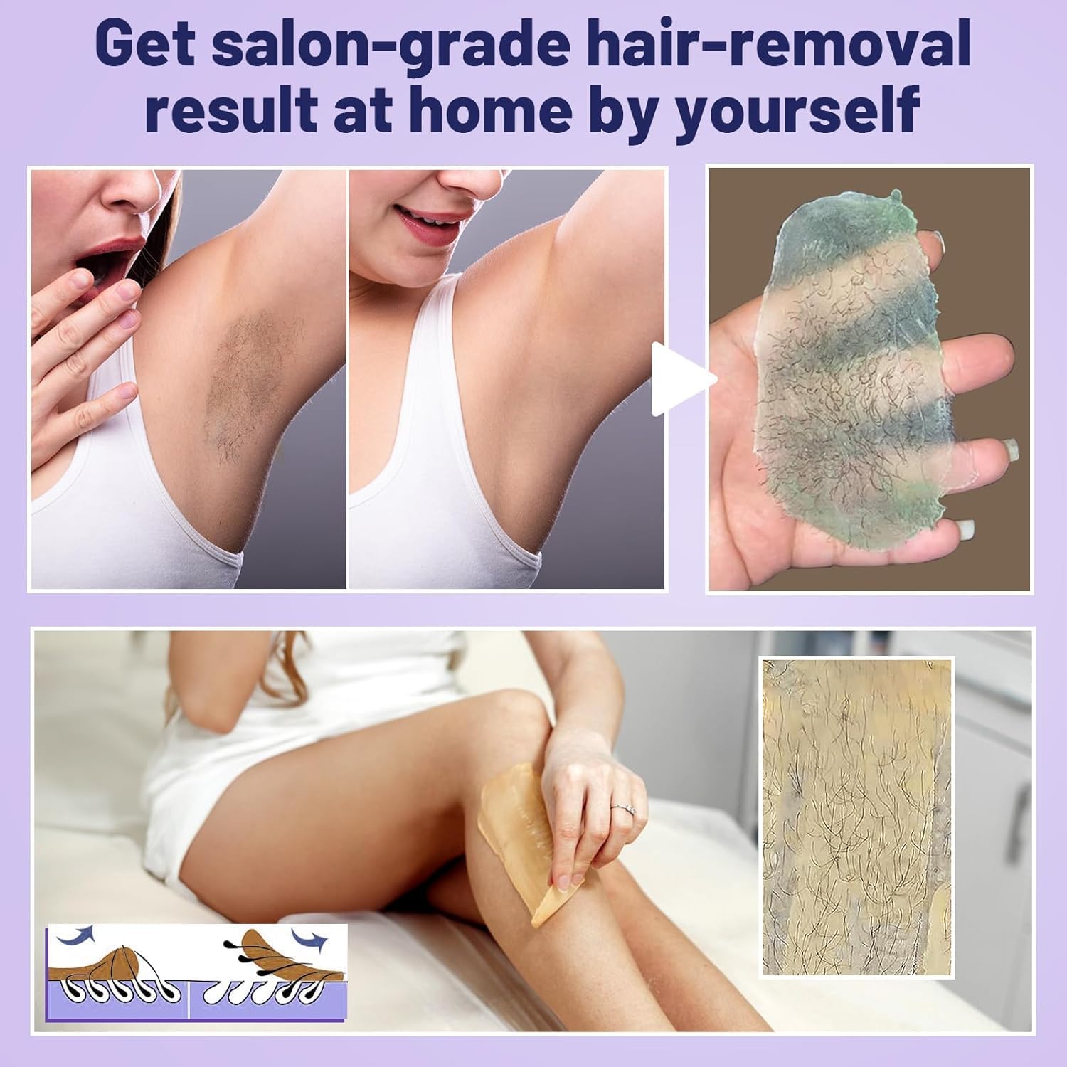 Chauffe Cire Epilation Kit D'épilation à la cire: Appareil a Cire avec LED Écran, 400g Epilation Perle, 30 Spatules, D'épilation à Domicile Kit Pour Tous Les Types de Cheveux