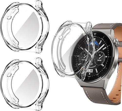 Funda protectora de pantalla compatible con Huawei Watch GT3 Pro de 1.693 in y 1.811 in, cubierta completa de TPU suave, resistente a los arañazos,