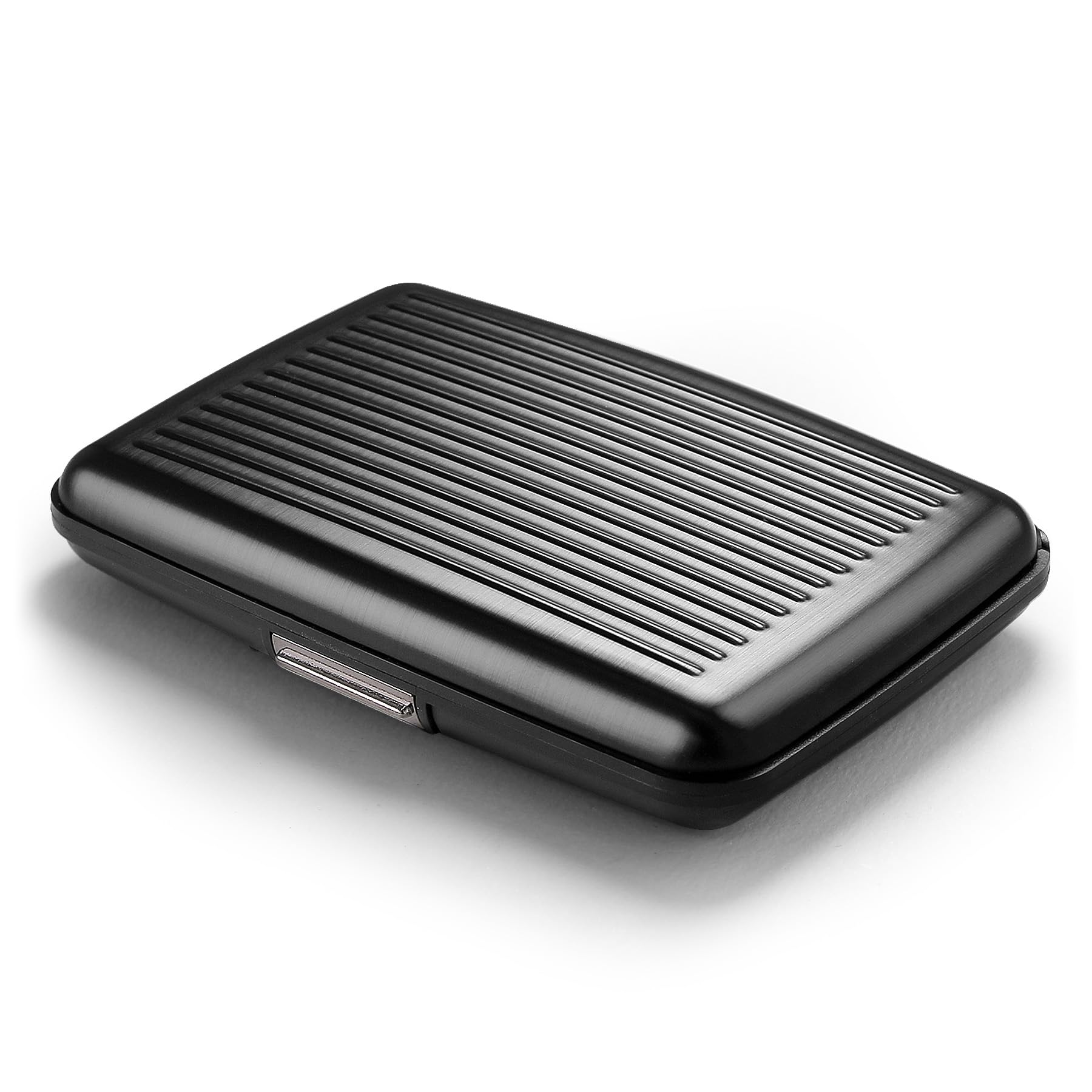 ÖGON -DESIGNS- Aluminum card holder with metal lock, RFID protection against fraud and demagnetization, compact wallet, Smart Case STOCKHOLM model