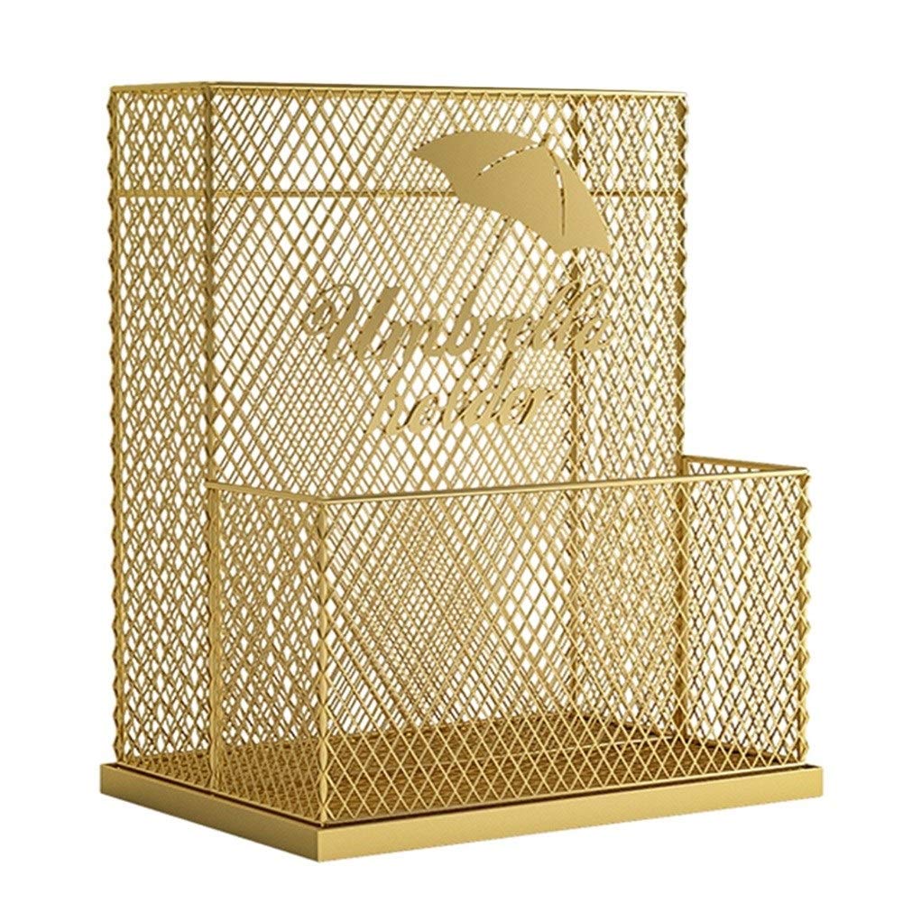 Porte-Parapluie LUNEZY Grand Modèle Or avec Bac d'Égouttage pour Entrée
