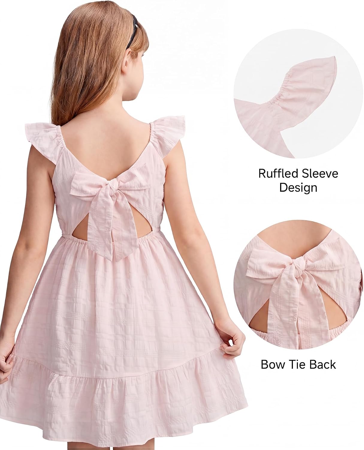 Stelle Girls Square Neck Flutter Sleeve Tie Back Dress 5-15 Y image 4