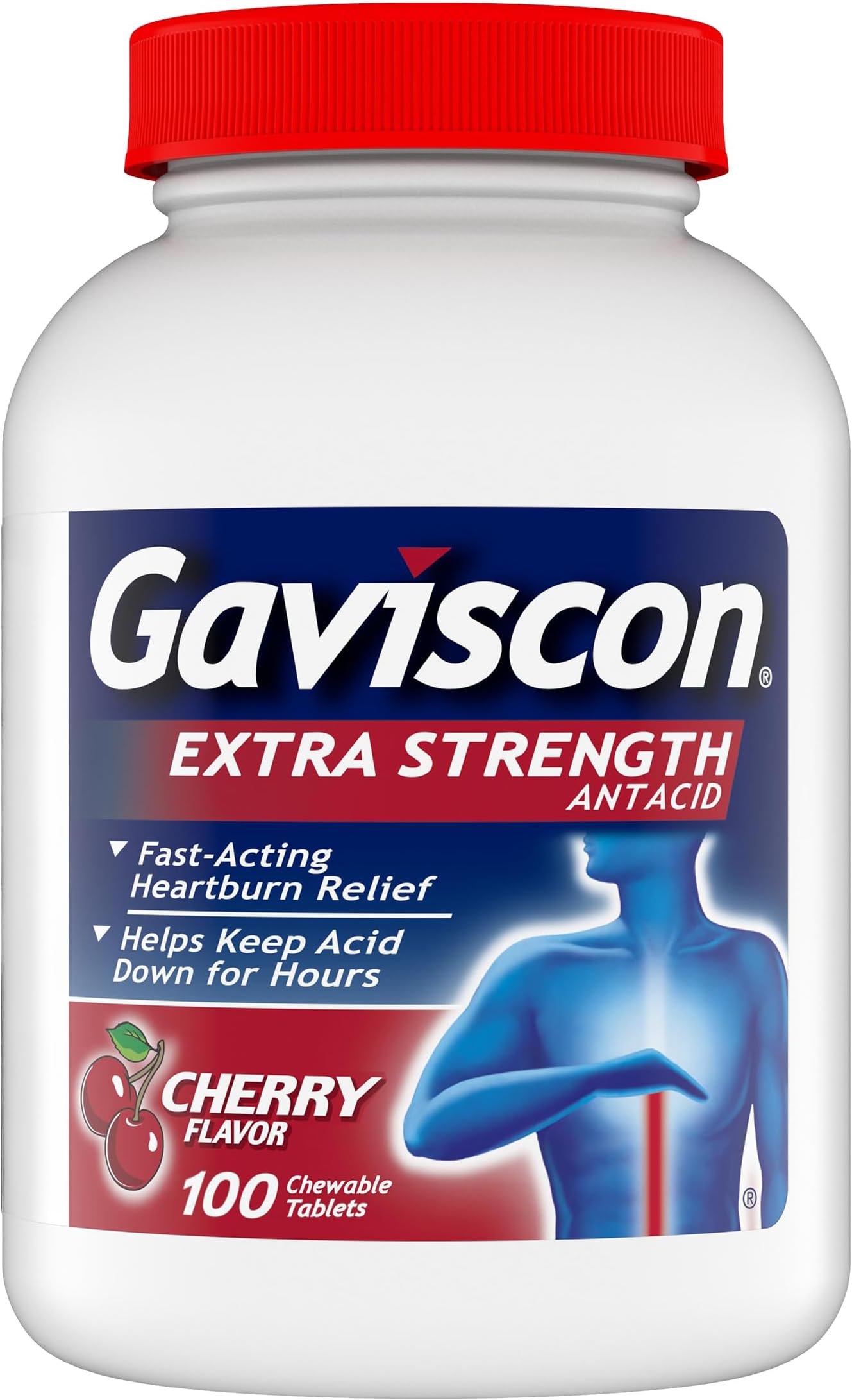 Extra Strength Cherry Chewable Tablet For Fast-Acting Heartburn Relief, 100 Count
