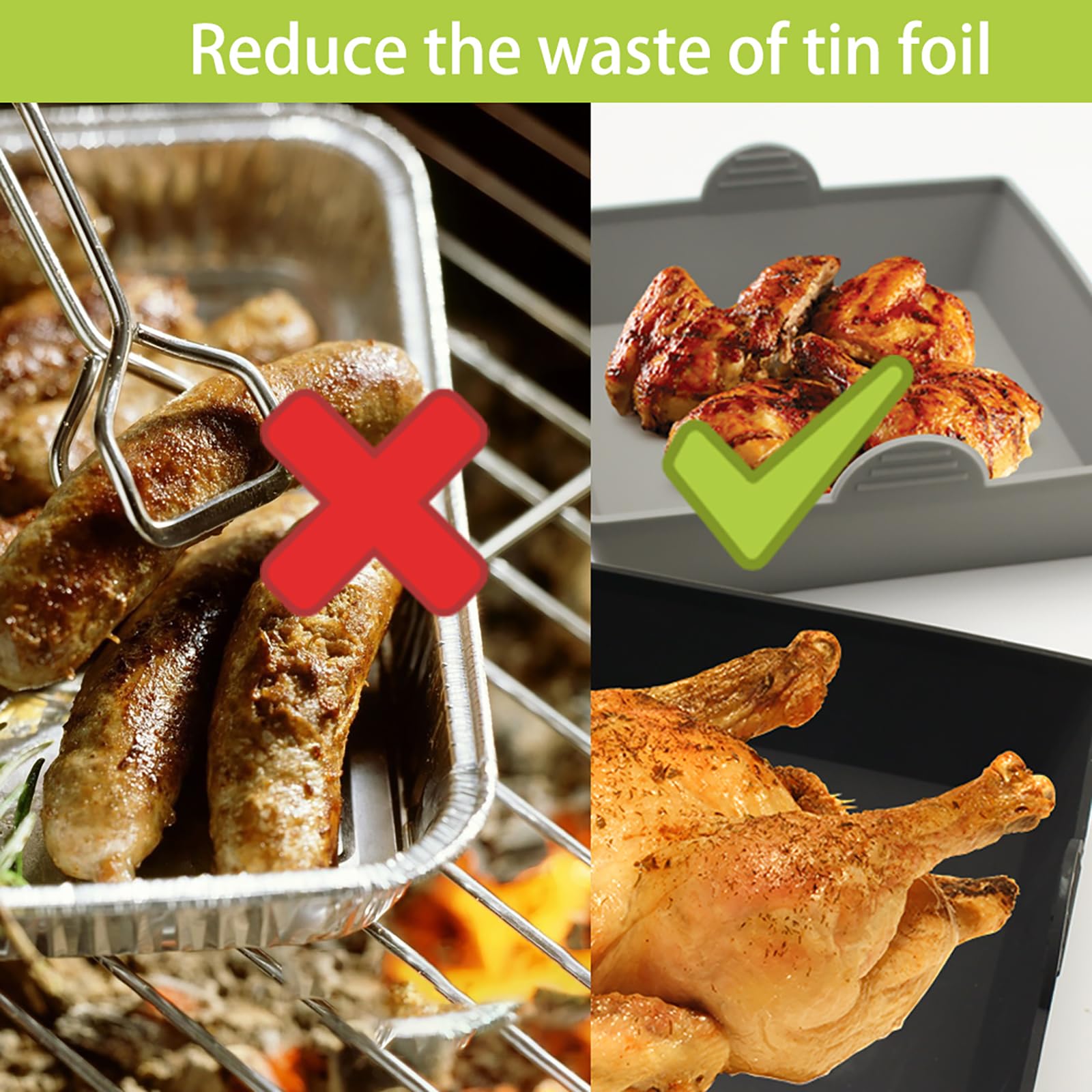 Lot De 4 Plaques De Cuisson En Silicone Antiadhésives Réutilisables - Pour Four, Friteuse à Air, Micro-ondes - 2 Tailles - Résistantes à 230°C