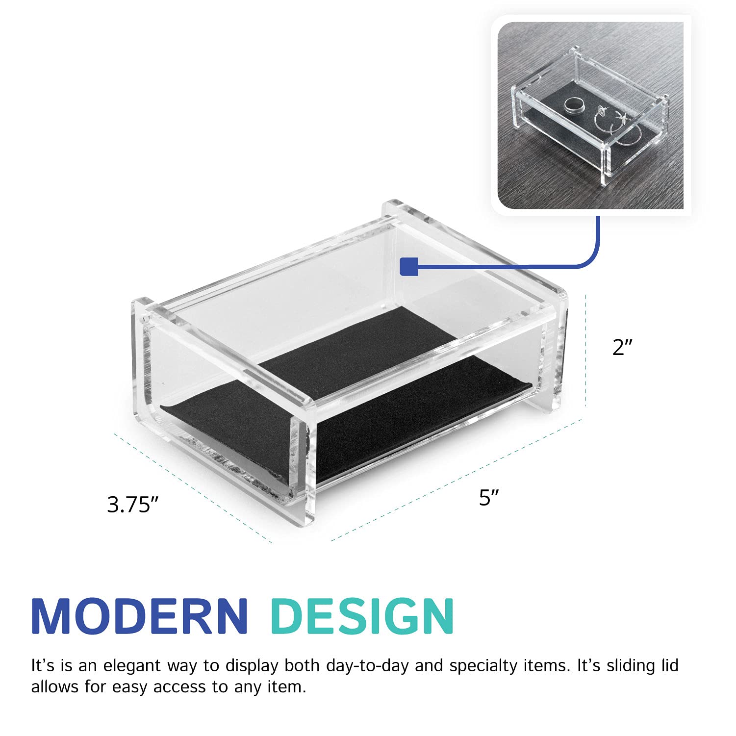 Huang Acrylic Clear Acrylic Small Hinge Lid Catch All Box 2