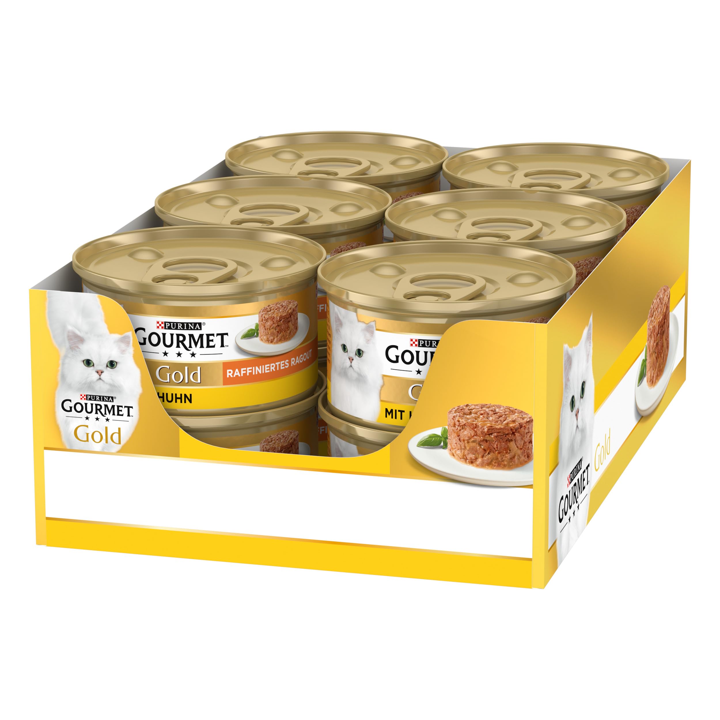 GOURMET Gold Raffiniertes Ragout, Katzenfutter nass, mit Huhn, 12 x 85g – Ansicht 2