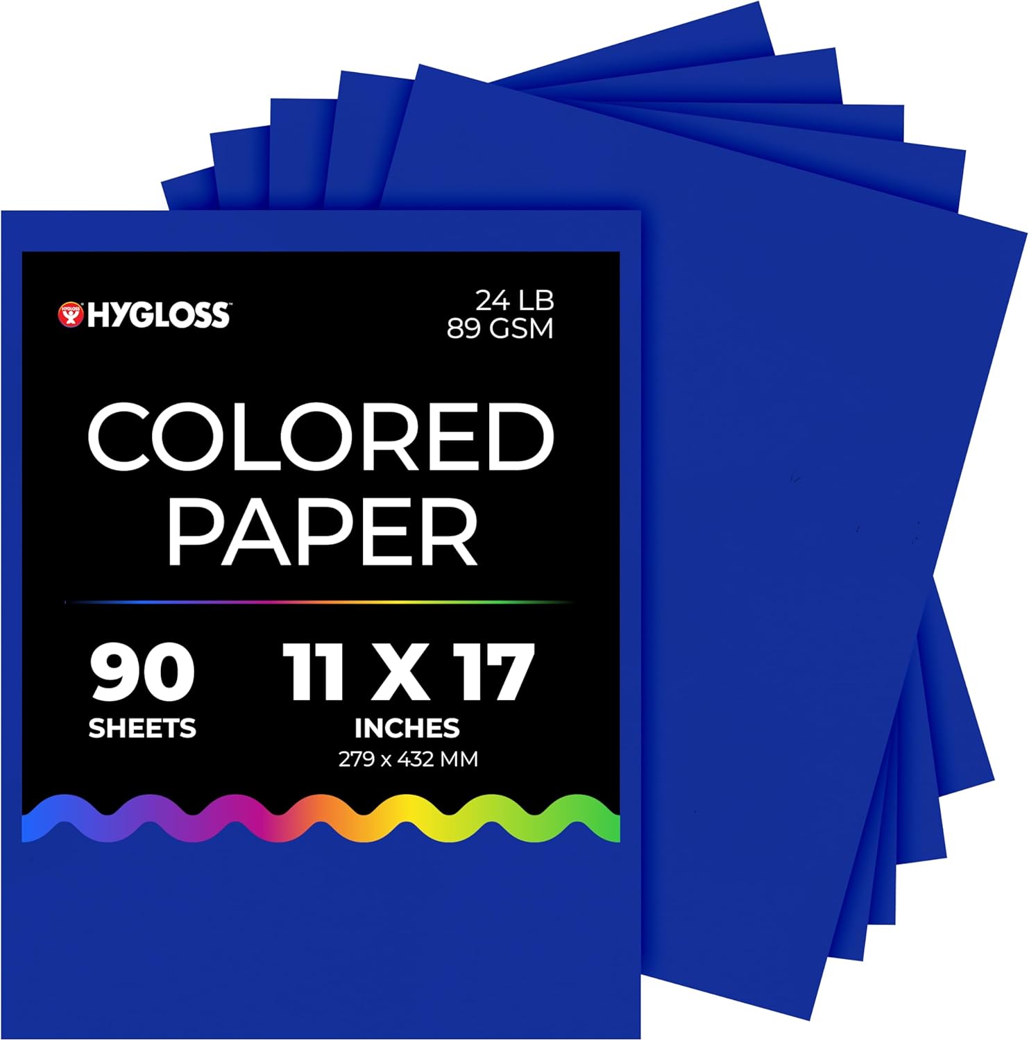Hygloss Light Blue Colored Paper - 24 lb, 89 GSM, Acid-Free, Fade-Resistant, 8.5x11-Inch Letter Size Color Copy Paper, 90 Sheets