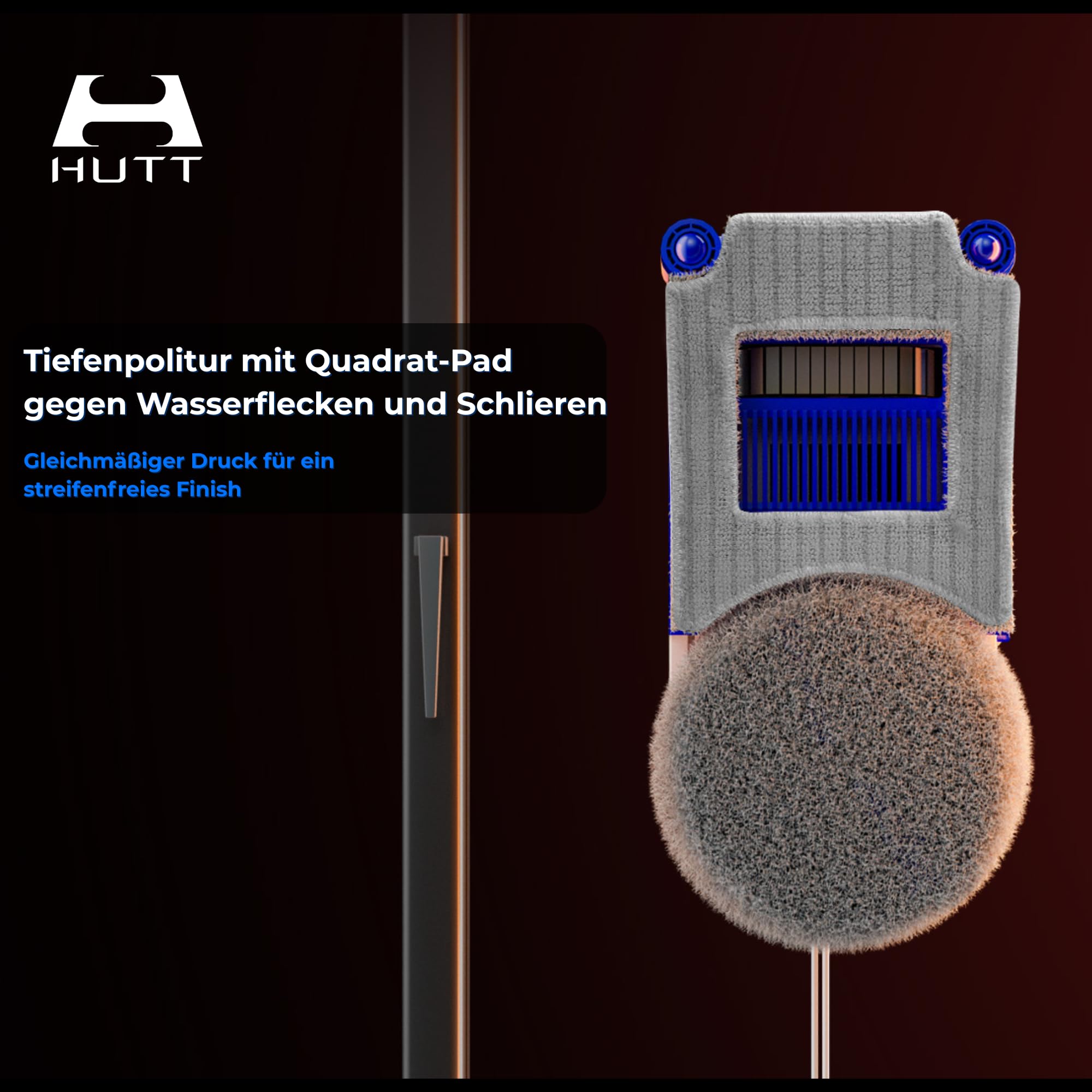 HUTT 10 Fensterputzroboter – Automatischer Fensterreiniger mit intelligenter Routenplanung, 6500Pa Saugleistung & Absturzsicherung – Fensterroboter für Glas, Spiegel, Fliesen & Duschkabinen
