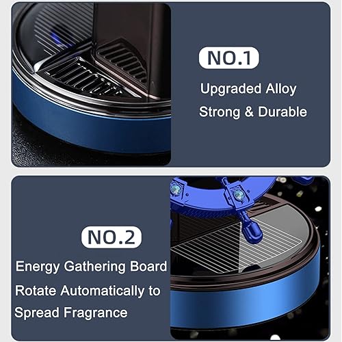 Miniatura 2 de Ambientador de aire para automóvil, decoración giratoria de energía solar, difusor de automóvil de aleación, accesorios de automóvil, perfume