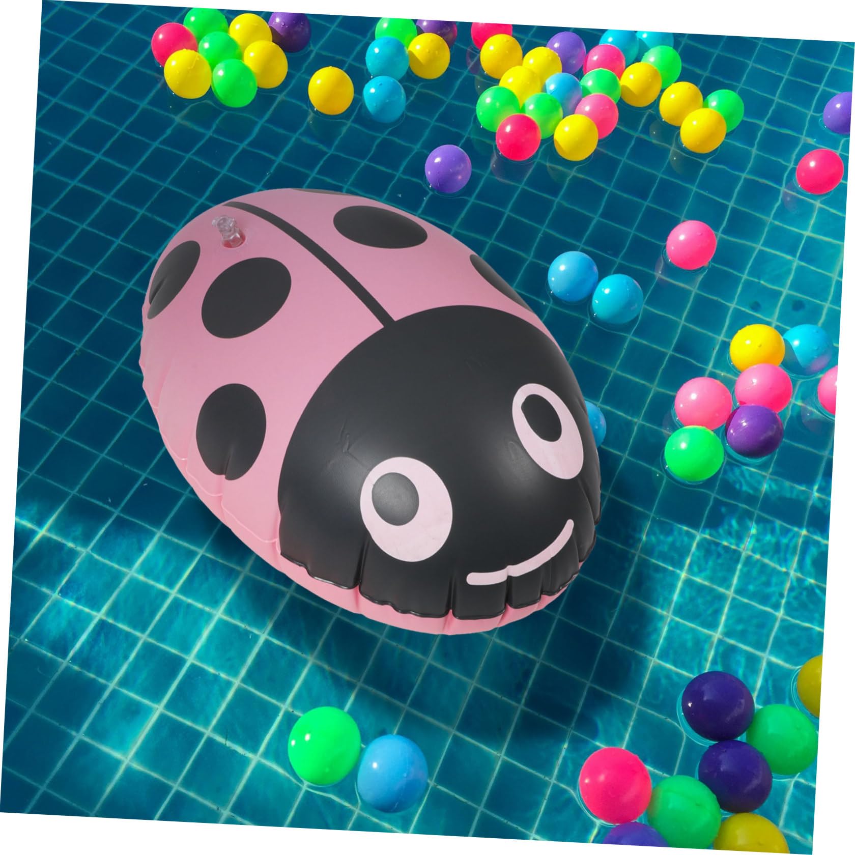 Boa da Nuoto Gonfiabile Doppio Airbag Spesso Design Coccinella, Galleggiante per Principianti per Vacanze Estive e Sicurezza in Piscina