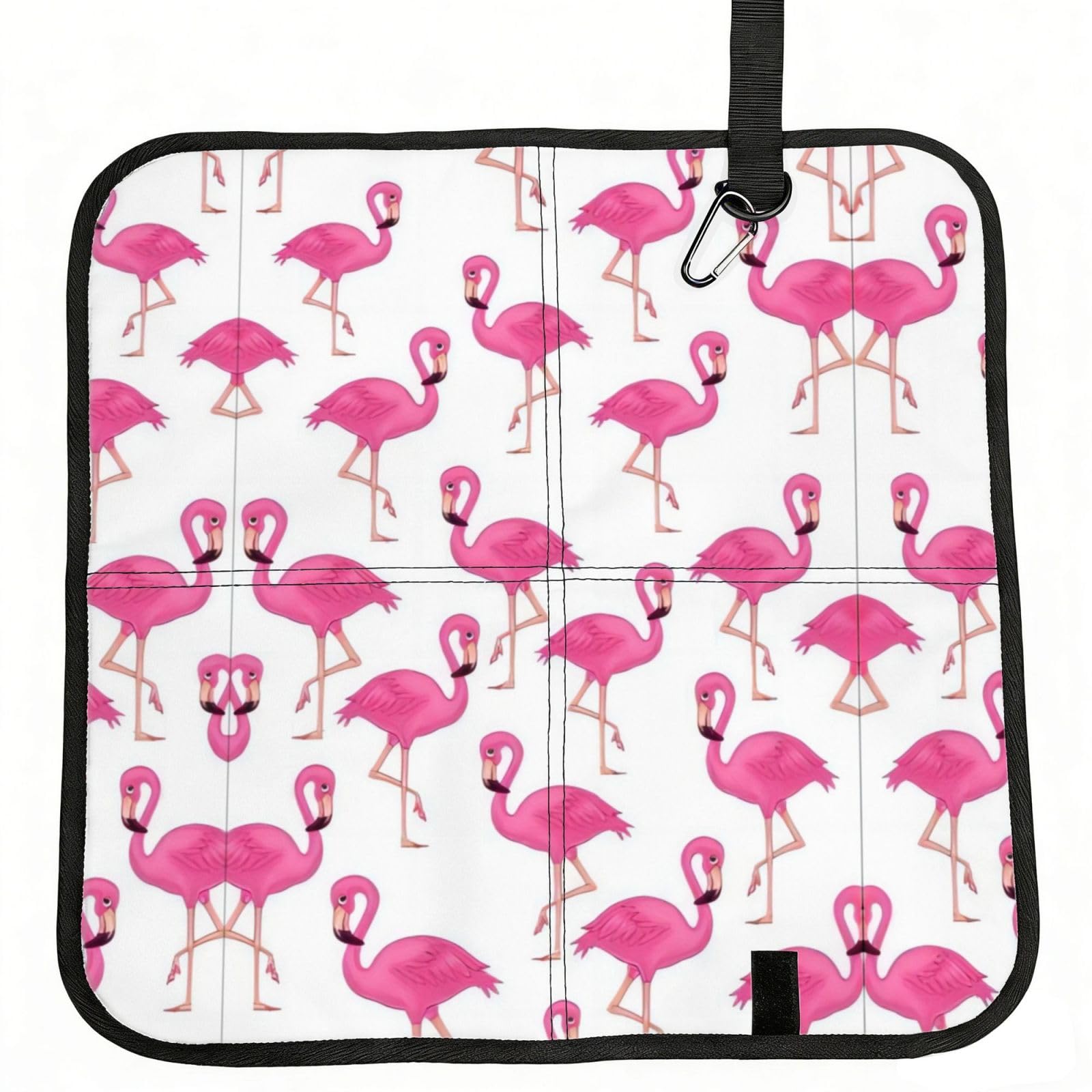 MROWYC pink flamingo Printed Foldable Seat Cushion - Portable with Carabiner, for Stadium, Camping, Hiking