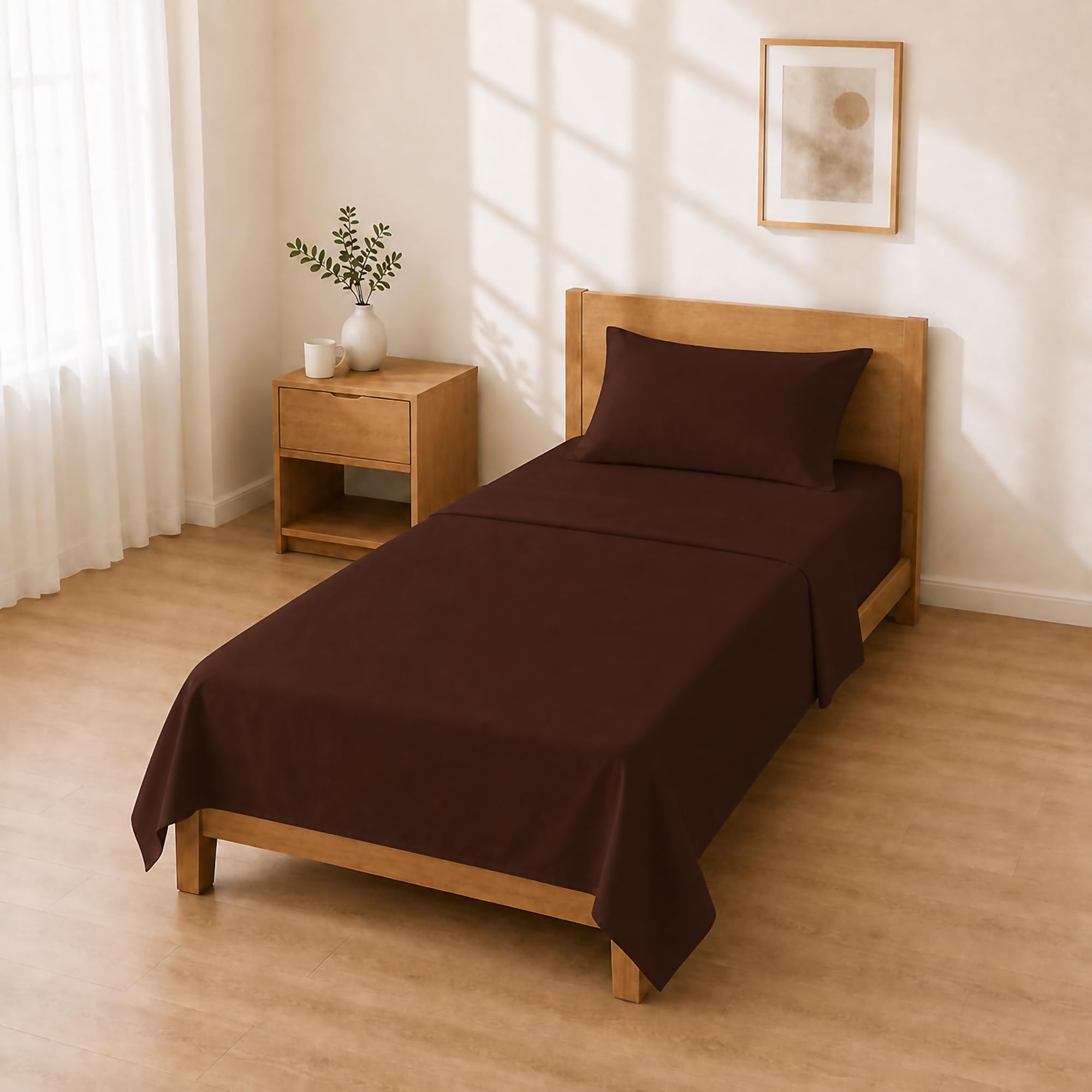 Microfibre Sheet Set 90 x 200 + 30 / 160 x 280 + 50 x 80 1 Pieces, Brown