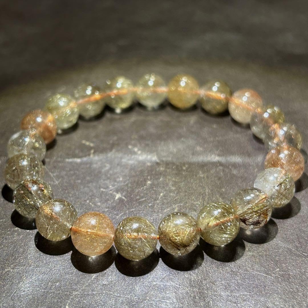 ☆別格高級品！来福開運宝珠⑦！極美！シルバー　ルチル　ブレス ☆別格高級品！来福開運宝珠⑦！極美！シルバールチルブレス-メガ