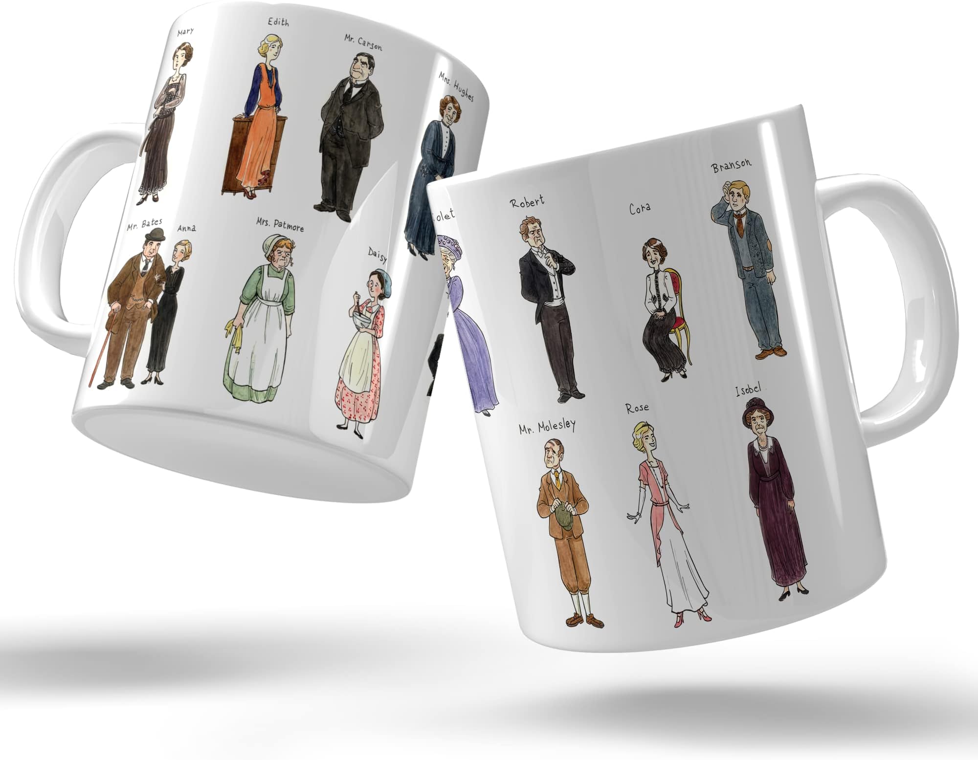 Downton Abbey Fanart Character Design Watercolours - The Best Gift For Holidays Coffee Mugs 11 ounce