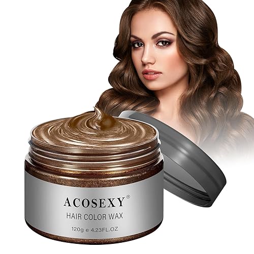 Miniatura 13 de Cera temporal azul para el cabello, crema de barro para peinado instantáneo de 4.23 onzas, material de cera natural para colorear el cabello, tinte