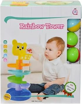 Toy Rainbow Tower Game 0-3 Years Newborn Educational Educational Development Toys Newborn Activity Toy with Rattles Voice
