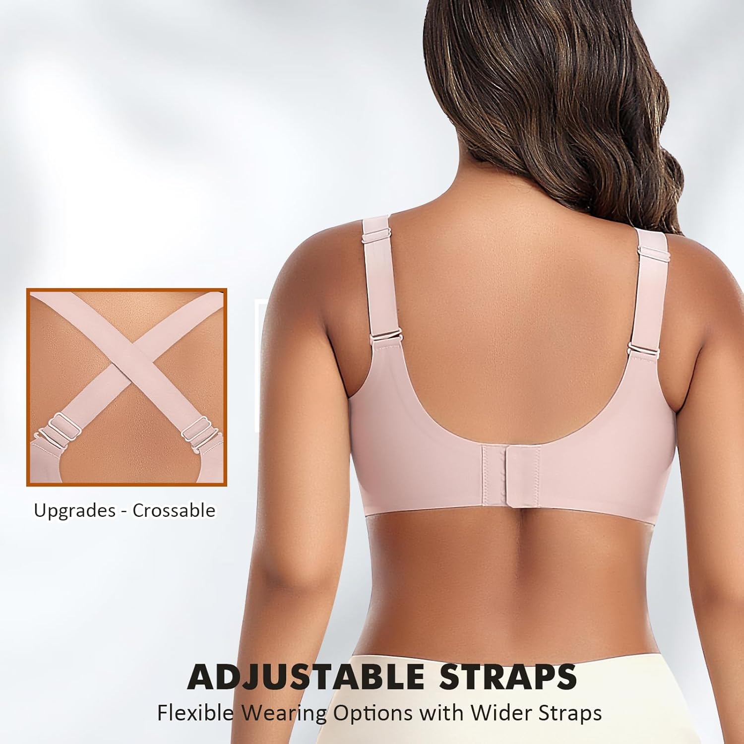 Wireless Bras for Women Mesh Crossover Bras Seamless Full Coverage No Underwire Comfortable Supportive Everyday Bra - Image 3