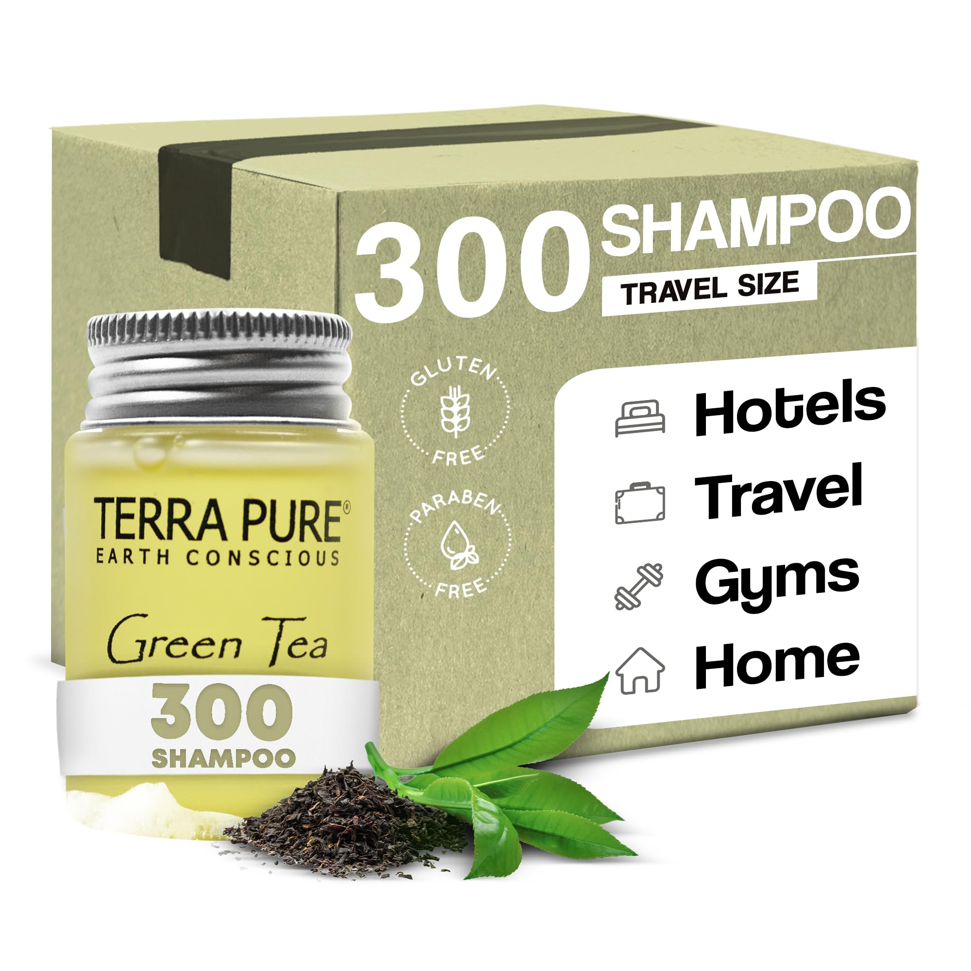 Terra Pure Shampoo, Travel Size Hotel Amenities, 1 oz. (Case of 300)