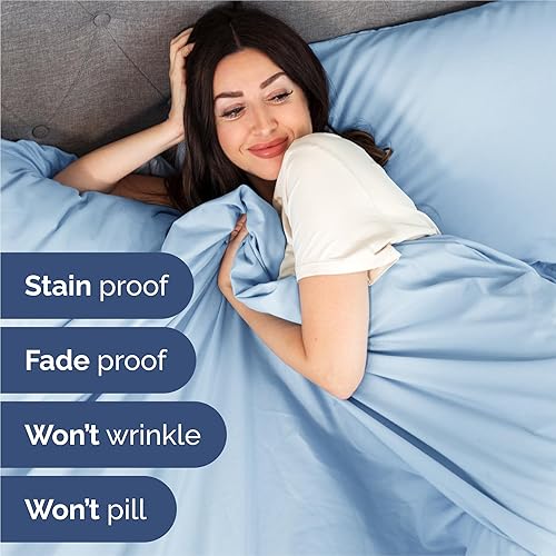 Vista 1178 de Juego de sábanas Split King de 7 piezas, sábanas transpirables y refrescantes, sábanas de hotel, bolsillos profundos, ajuste fácil, suaves y sin