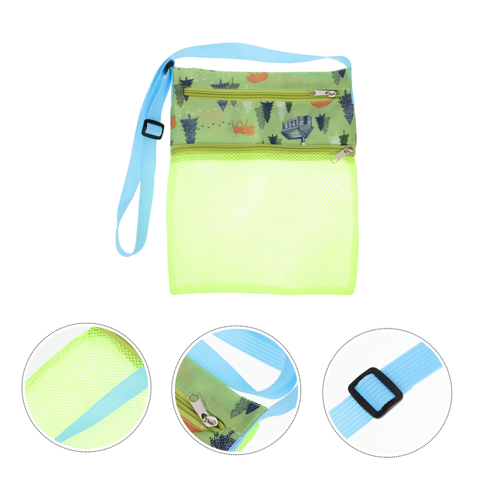 STOBOK 5 Pz Borsa Da Spiaggia Borse Di Conchiglie Di Mare Per Custodia Borse Giocattolo Da Spiaggia Per Bambini Giocattoli Da Esterno Rete Cerniera Viaggiare Conchiglia Di Mare