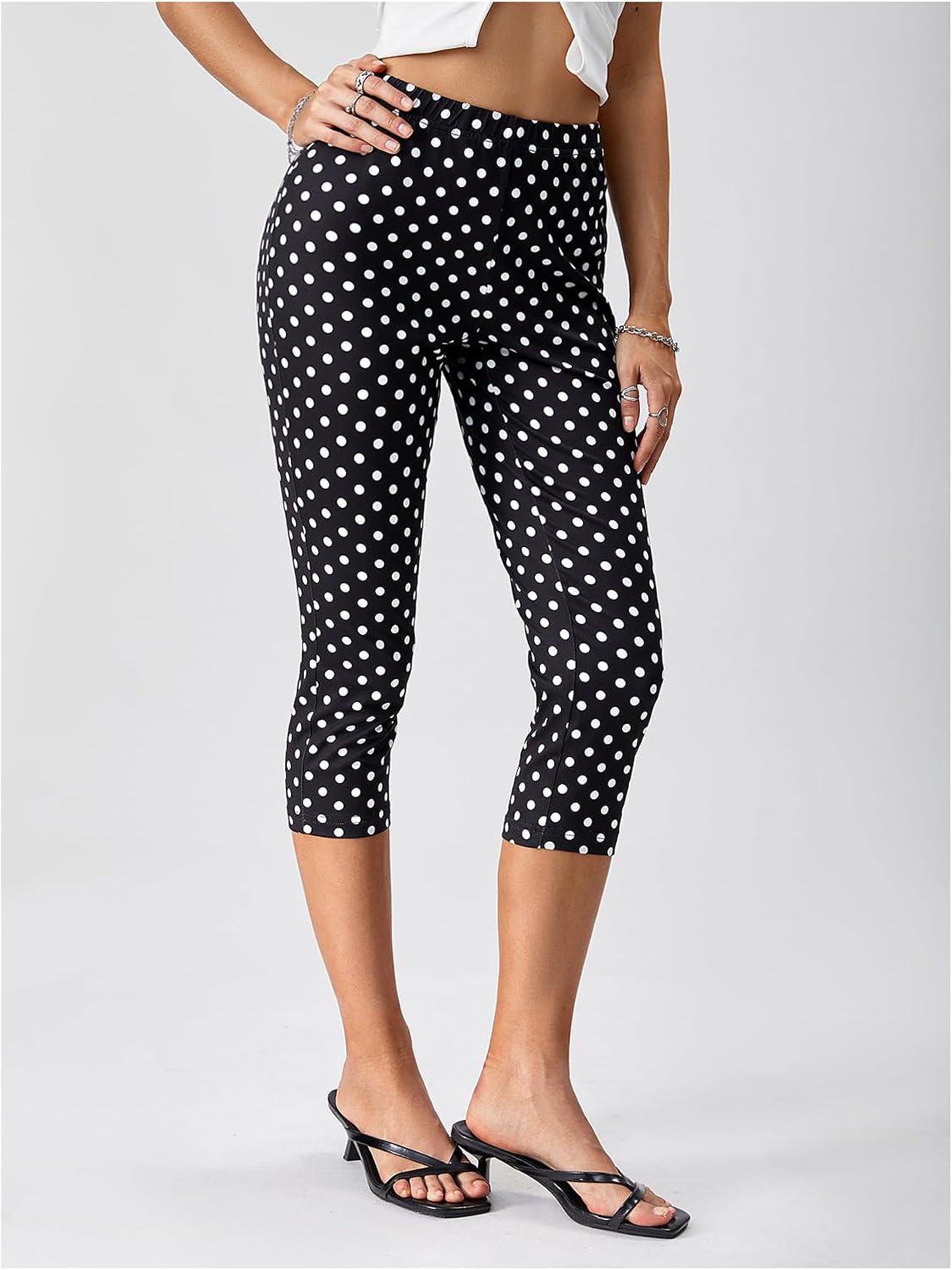 Floerns Women's Cheetah Leggings Yoga Tummy Control Workout Running Cropped Leggings