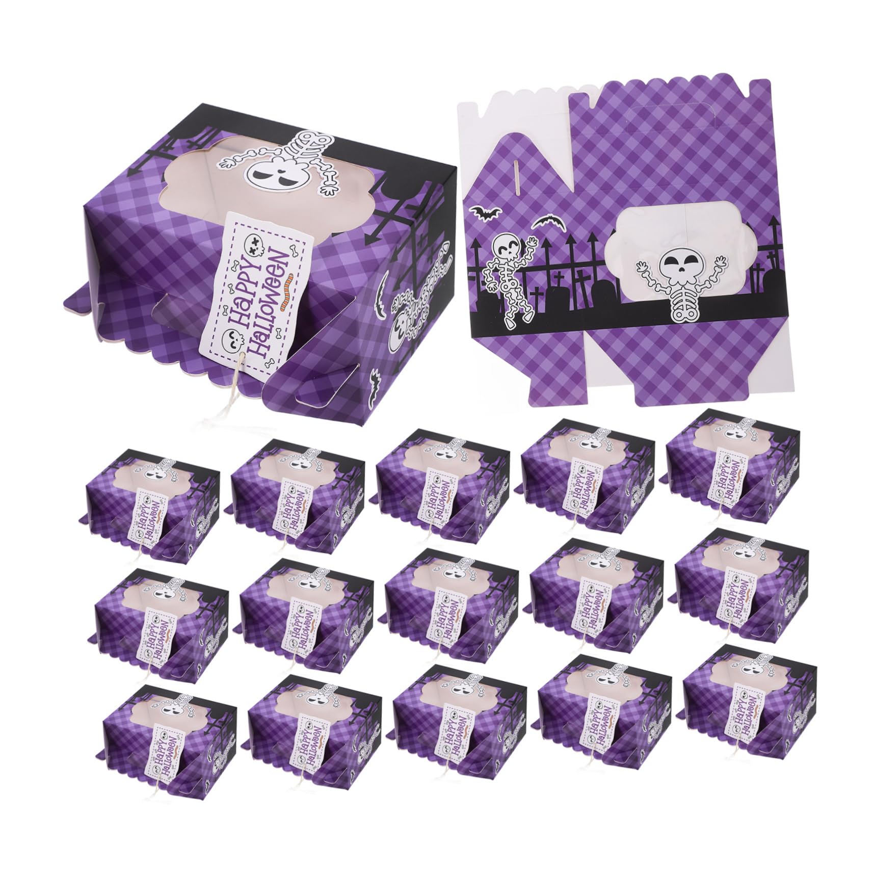 Beavorty 25pezzi Scatola di Caramelle Cartone Bianco Scatola per Dolcetti di Halloween Portatile di Cioccolatini per Incartare Regali