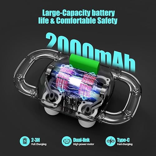 Miniatura 4 de Pistola de masaje de tejido profundo, pistola masajeadora de mano de 4 cabezas para espalda, hombros, piernas, cuello, masaje eléctrico de percusión