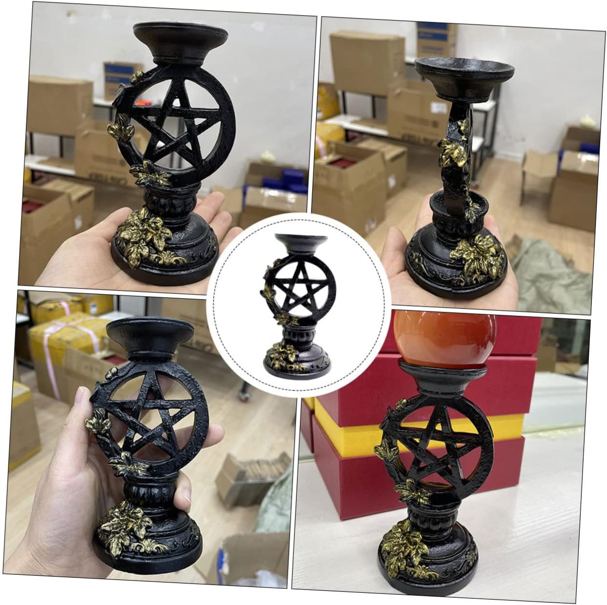 2個五芒星水晶球スドベース おしゃれなインテリアデコレーション