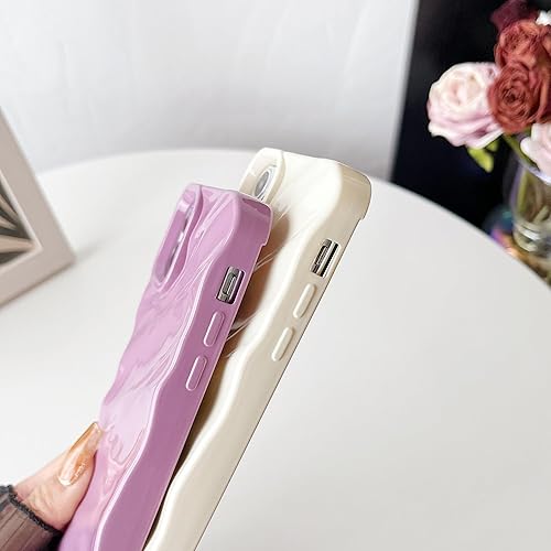 Miniatura 5 de Caseative Funda para iPhone 11 Pro Max, patrón de ondulación de agua, forma de onda rizada, suave, compatible con iPhone 11 Pro Max, morado