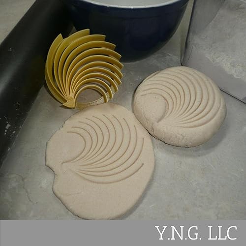 Miniatura 2 de YNGLLC Clásico Pan Dulce Diseño Patrón Concha Cortador Mexicano Pan Dulce Sello Hecho en Estados Unidos PR4935