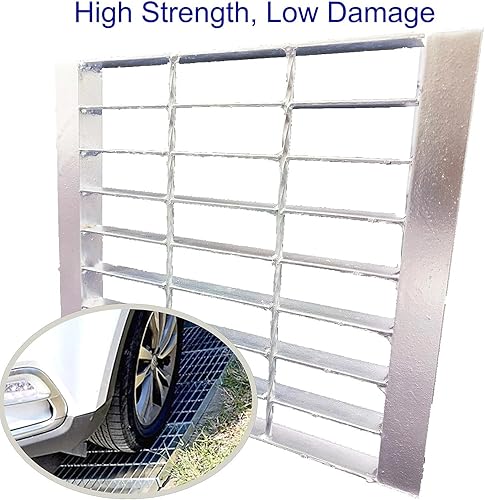 Miniatura 4 de Rejilla de drenaje de acero galvanizado con borde de 12 x 12 pulgadas, Clase B, 28100 libras, cubierta de canal de entrada de alta resistencia con