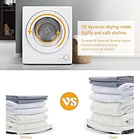 Vista 3 de ROVSUN 1.5CuFt Portable Clothes Dryer and 17.6LBS Full-Automatic Washing Machine Set, Compact Laundry Washer and Dryer Combo Set with Stainless