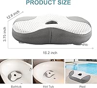 Vista 6 de Idle Hippo Asiento elevador para bañera de hidromasaje, almohada pesada para bañera de hidromasaje con potentes ventosas antideslizantes, malla