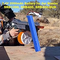 Vista 3 de Pistola de bolas de gel de agua de 7.4 V, 2000 mAh, batería recargable con cable de carga, Airsoft, batería compatible con SRB400, SRB-400 SUB