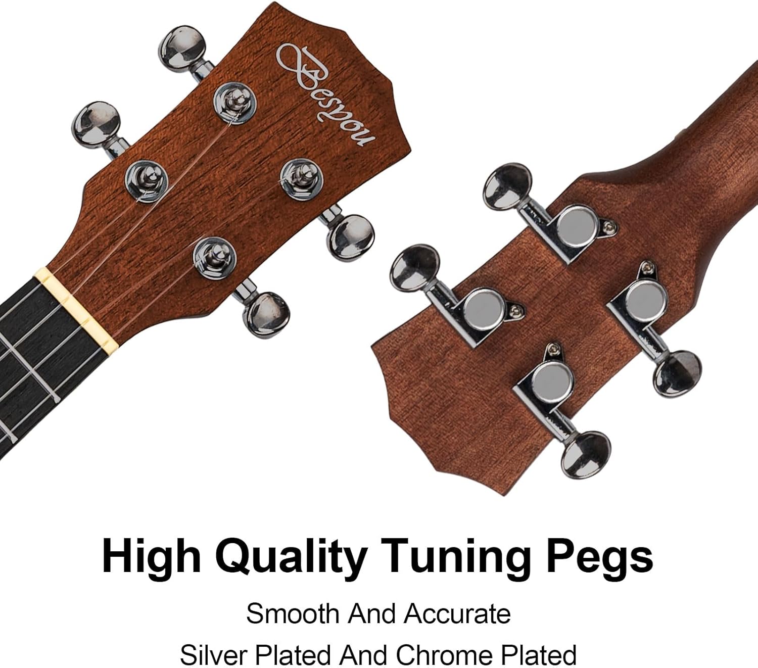 21 Inches Ukulele Beginner Kids Adult Student Travel Wooden Soprano Mahogany Ukelele Kits with Tuner Gig Bag Strap Carbon Nylon String Picks Cloth Gift Choice (Brown)