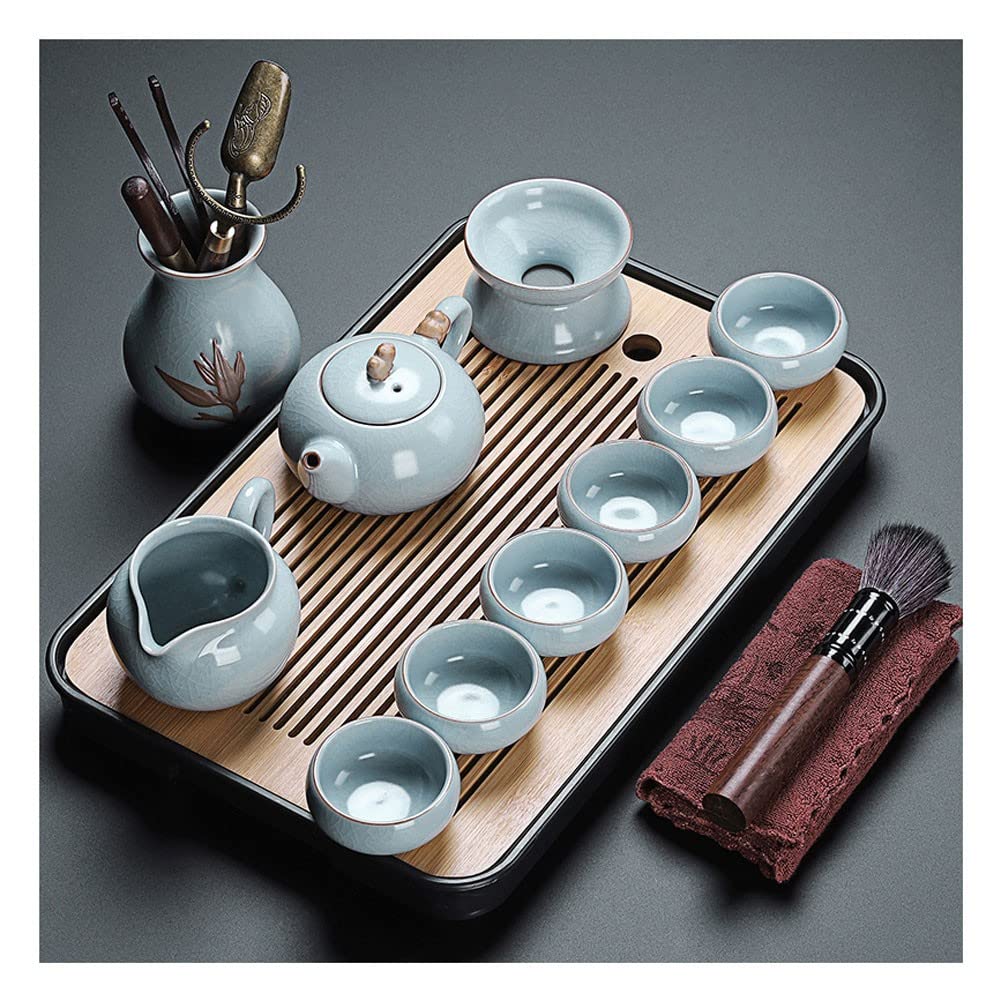 YNIYUJKL Tea Set, Chinese Tea Set Teapot Set Gongfu Tea Set Tea Pot Set Chinese Kungfu Tea Table Serving Tray Box For Tea Set, Gongfu Tea Tray Set And Small Tea Tools