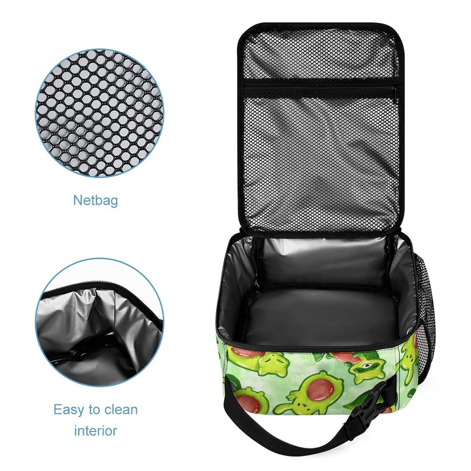 Boîte à Déjeuner Isotherme Kawaii Motif Avocat, Sac De Voyage