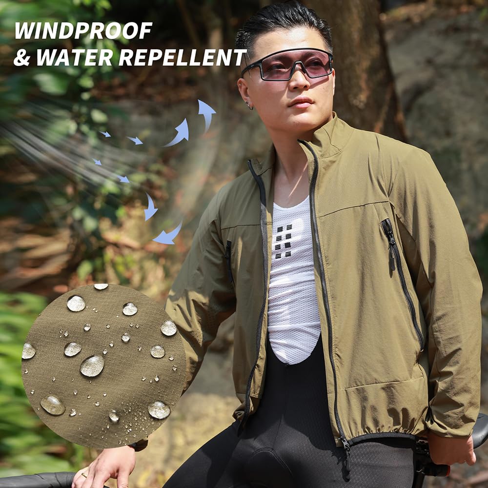 Chaqueta De Ciclismo Cortavientos Hombre Mujer, Impermeable Transpirable Chaqueta De Ciclismo Ligera, Reflectante Exteriores Chaqueta De Running Duradera Al Agua Chaqueta De Lluvia