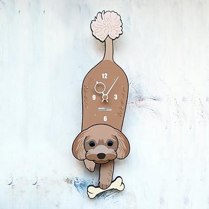 Amazon Co Jp D 11 トイプードル ブラウン 茶 犬の振り子時計 ホーム キッチン