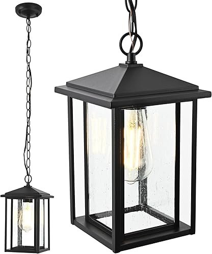 Betklamp Luces colgantes al aire libre para porche, lámpara colgante al aire libre, lámparas colgantes de porche al aire libre para porche patio