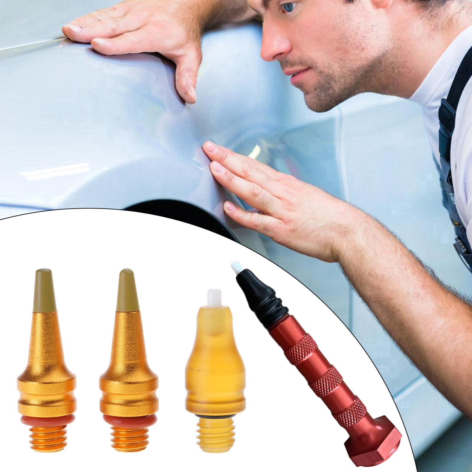 Confezione da 3 strumenti per la rimozione delle ammaccature con punta in ceramica per una facile riparazione della carrozzeria senza danneggiare la vernice. Ideale per gli appassionati di