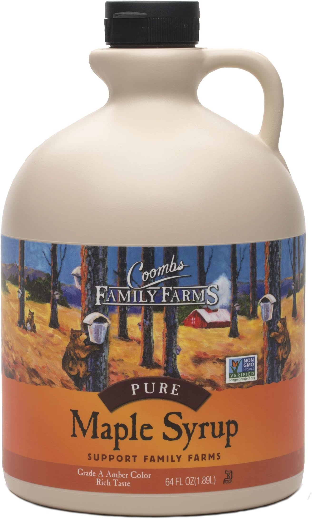 Coombs Family FarmsMaple Syrup, Grade A Amber Color, Rich Taste, 64 Fl Oz