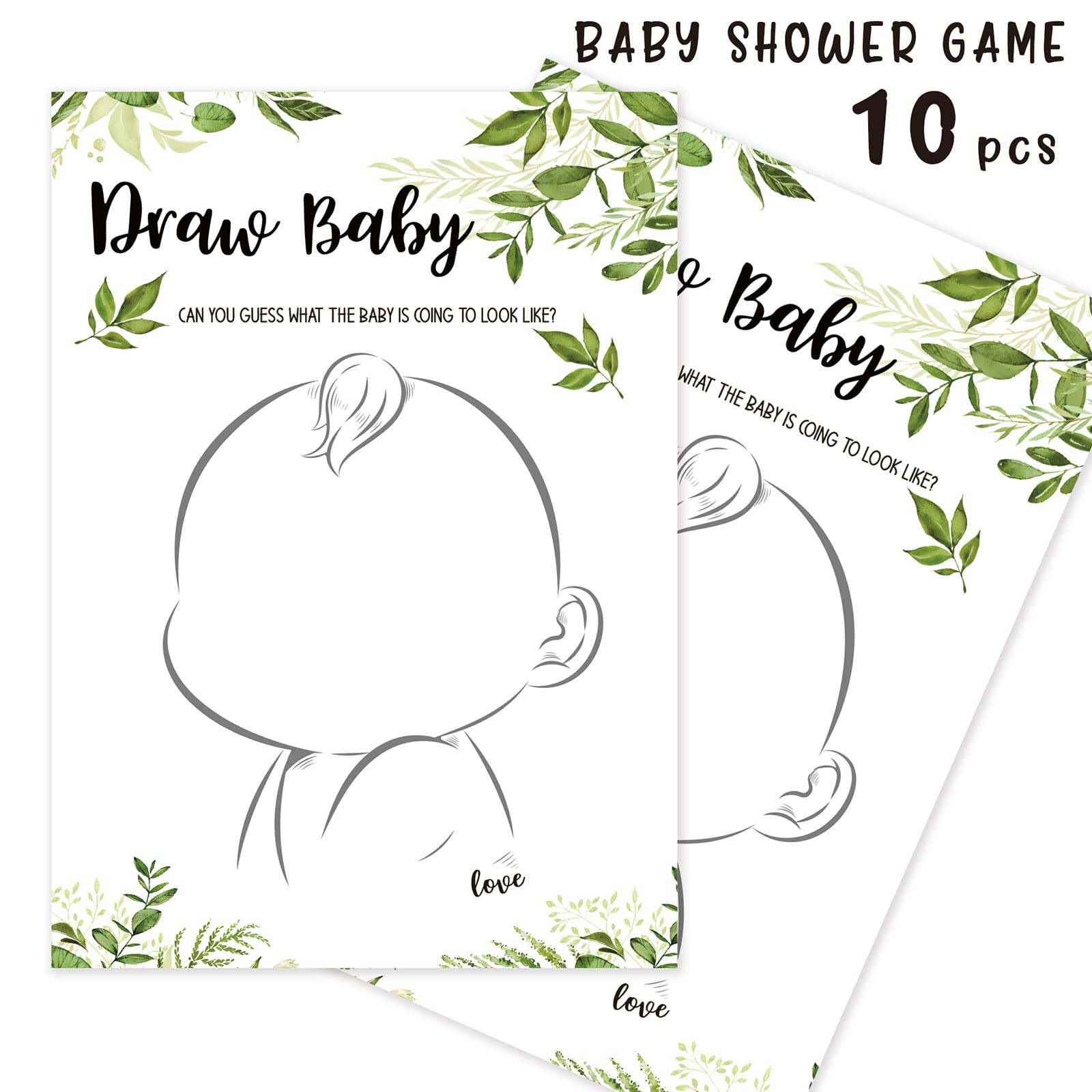 Babyparty-Spiel Karten – 10 Stück Vorhersage/Ratschläge Fürs Baby, Neutrales Grau, A6-Format (148x105 Mm)
