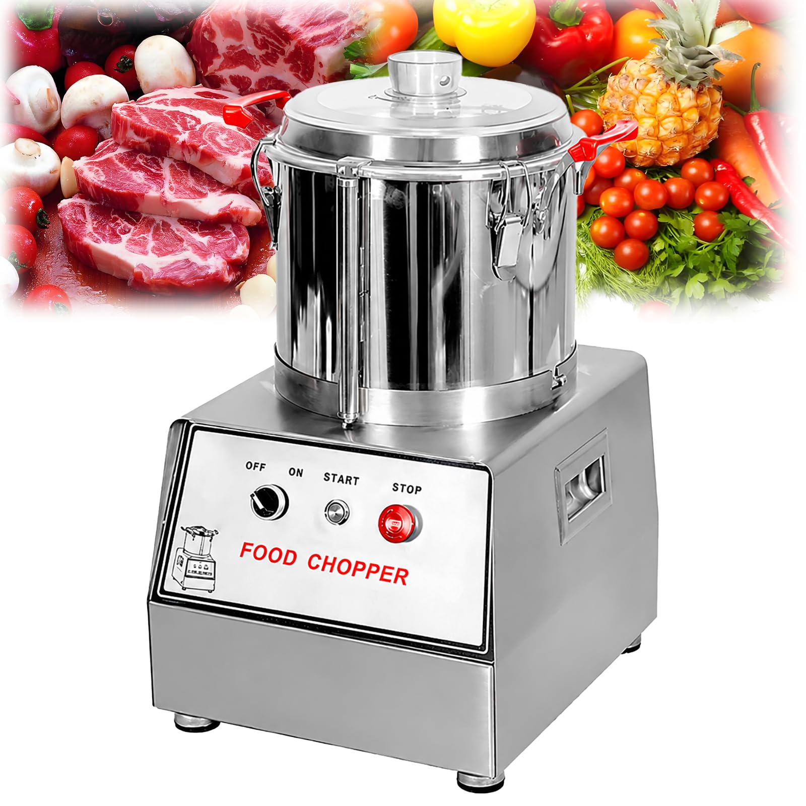 DongDongQiang Commercial Food Processor Machine, Stainless Steel Chopper 5L