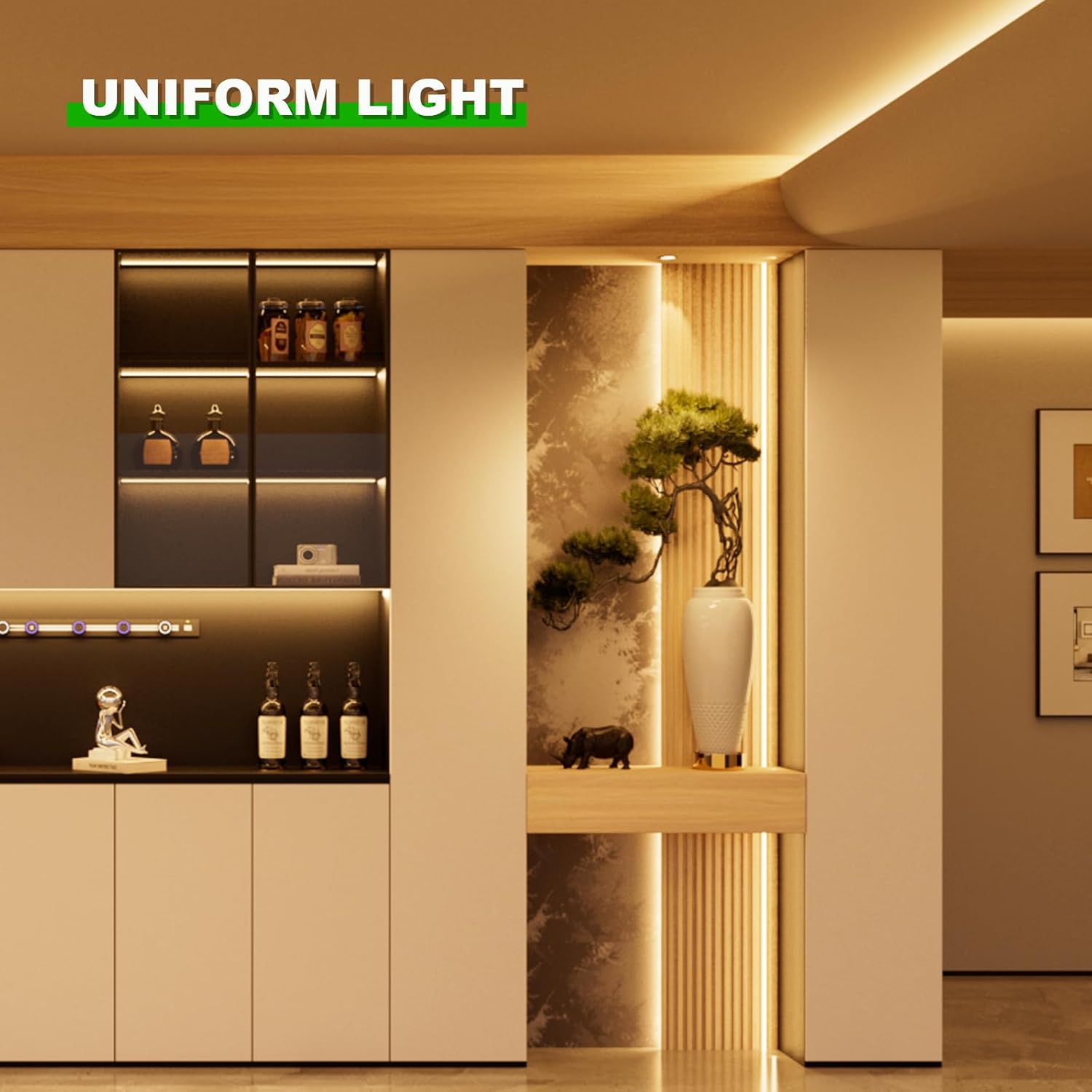 JOYLIT 24V COB Neon LED Strip Lights 16.4FT 3000K Warm White, Flexible Silicone IP67 Waterproof 480LEDs/M Seamless Glow Dimmable Rope Light for Patio, Bathroom, Kitchen Cabinets (Lights Only)