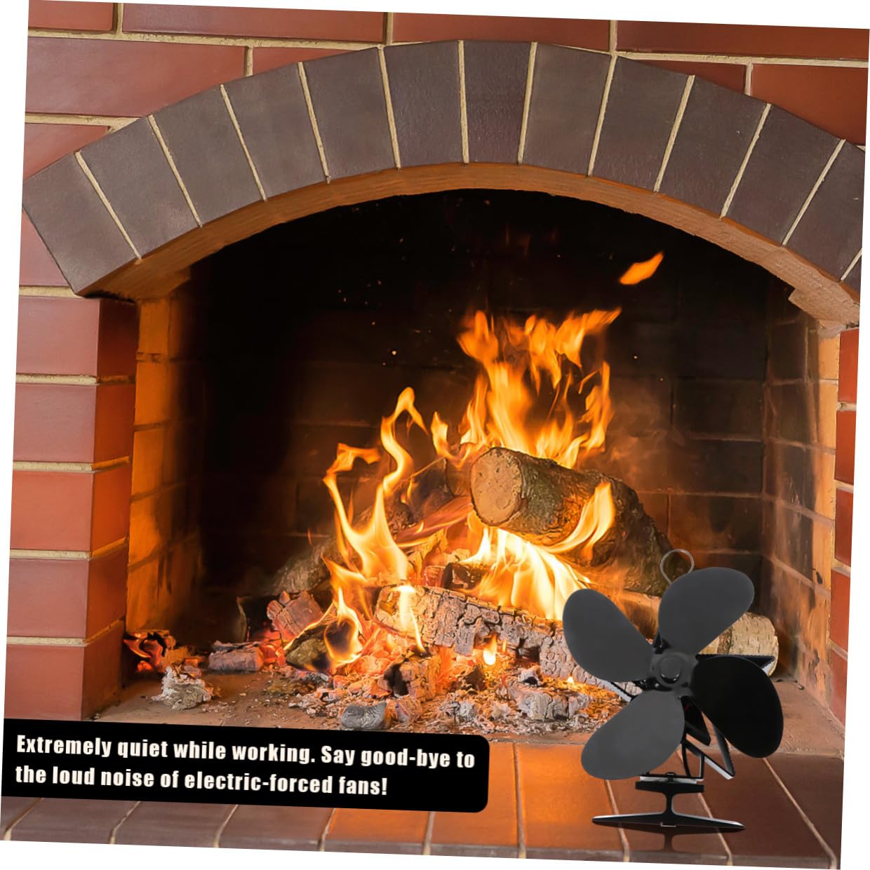 Genérico Ventilador por Aluminio Chimenea Alimentado de Negro Calor